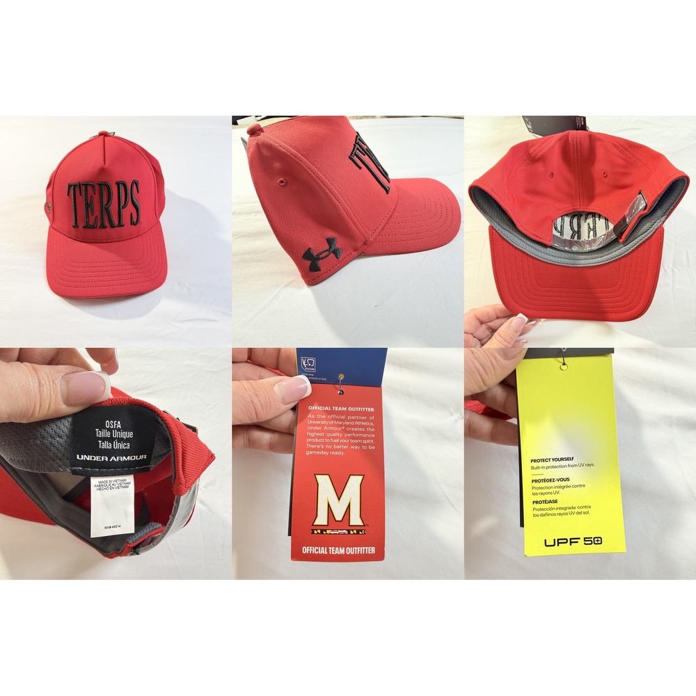 Under Armour Maryland Terrapins TERPS Hat Red OSFA Iso-Chill UPF 50 NWT NCAA